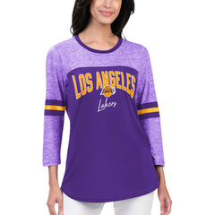 Los Angeles Lakers G-III 4Her by Carl Banks Women's Play the Game 3/4-Sleeve T-Shirt Purple