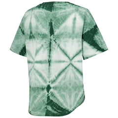 Milwaukee Bucks G-III 4Her by Carl Banks Women's Tournament Raglan Oversized Tie-Dye V-Neck T-Shirt Hunter Green