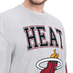 Miami Heat Tommy Jeans Hayes Crew Neck Pullover Sweatshirt Heather Gray
