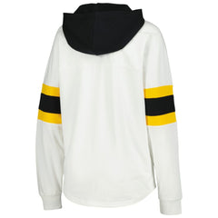 Pittsburgh Penguins G-III 4Her by Carl Banks Women's Goal Zone Long Sleeve Lace-Up Hoodie T-Shirt - White/Black | NHL discount