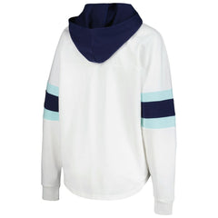 Seattle Kraken G-III 4Her by Carl Banks Women's Goal Zone Long Sleeve Lace-Up Hoodie T-Shirt - White/Deep Sea Blue | NHL sale
