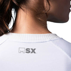 New Jersey Devils MSX by Michael Strahan Women's Millie Raglan Pullover Sweatshirt - White | NHL sale