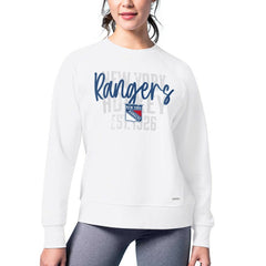 New York Rangers MSX by Michael Strahan Women's Millie Raglan Pullover Sweatshirt - White | NHL online