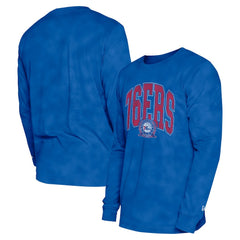 New Era Philadelphia 76ers Unisex Oversized Essentials Enzyme Wash Long Sleeve T-Shirt Royal