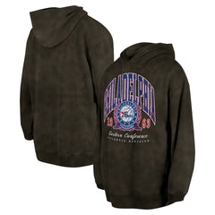 New Era Philadelphia 76ers Unisex Oversized Essentials Pigment Wash Fleece Pullover Hoodie Charcoal