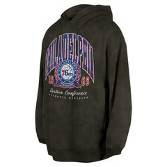 New Era Philadelphia 76ers Unisex Oversized Essentials Pigment Wash Fleece Pullover Hoodie Charcoal