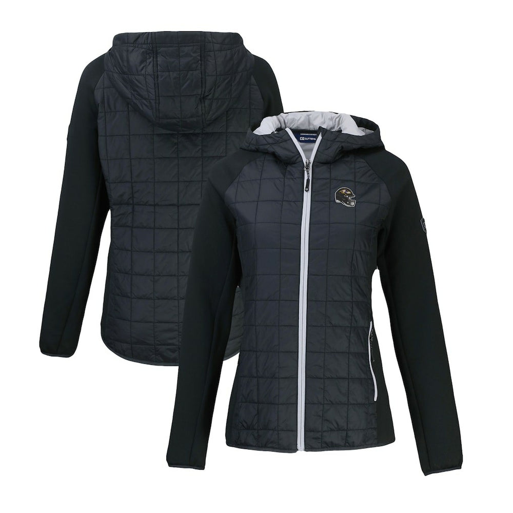 Baltimore Ravens Cutter & Buck Women's Helmet Logo Rainier Primaloft Eco Full-Zip Hybrid Jacket - Black - NFL