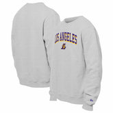New Era Los Angeles Lakers Chenille Cross Over Pullover Sweatshirt Gray