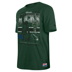 New Era Milwaukee Bucks Enzyme Wash Oversized T-Shirt Hunter Green