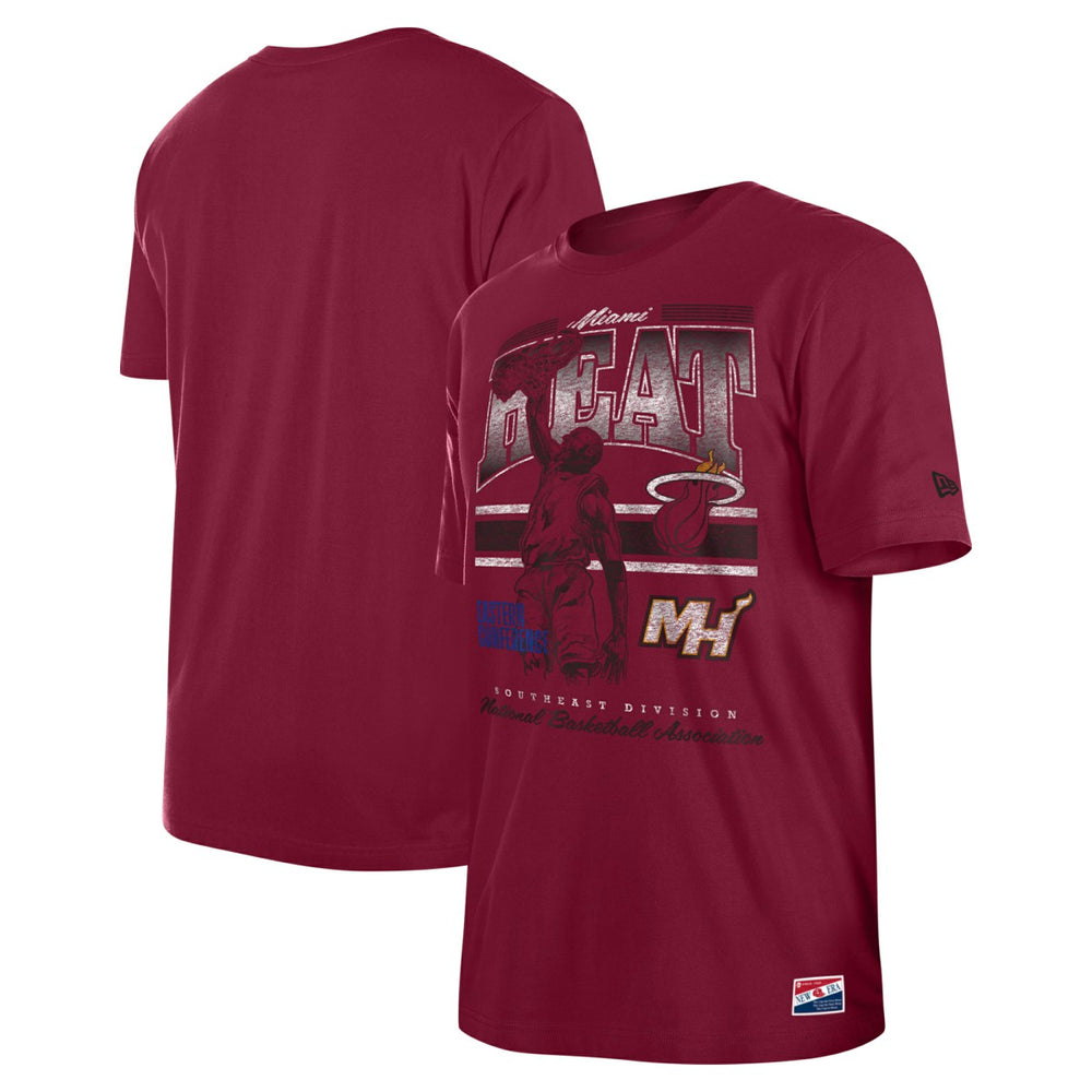 New Era Miami Heat Enzyme Wash Oversized T-Shirt Red