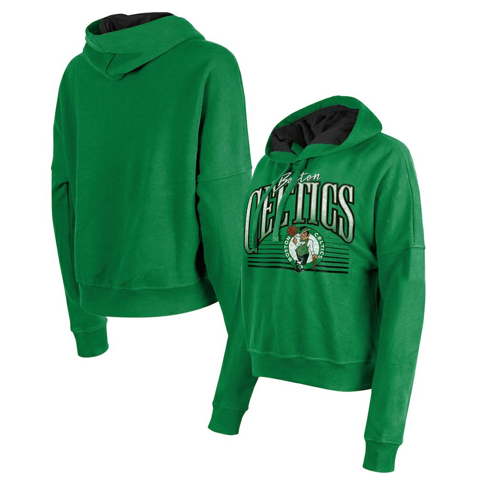 New Era Boston Celtics Women's Boxy Pullover Hoodie Kelly Green