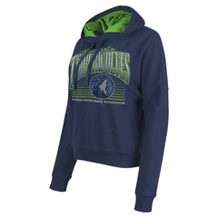 New Era Minnesota Timberwolves Women's Boxy Pullover Hoodie Navy