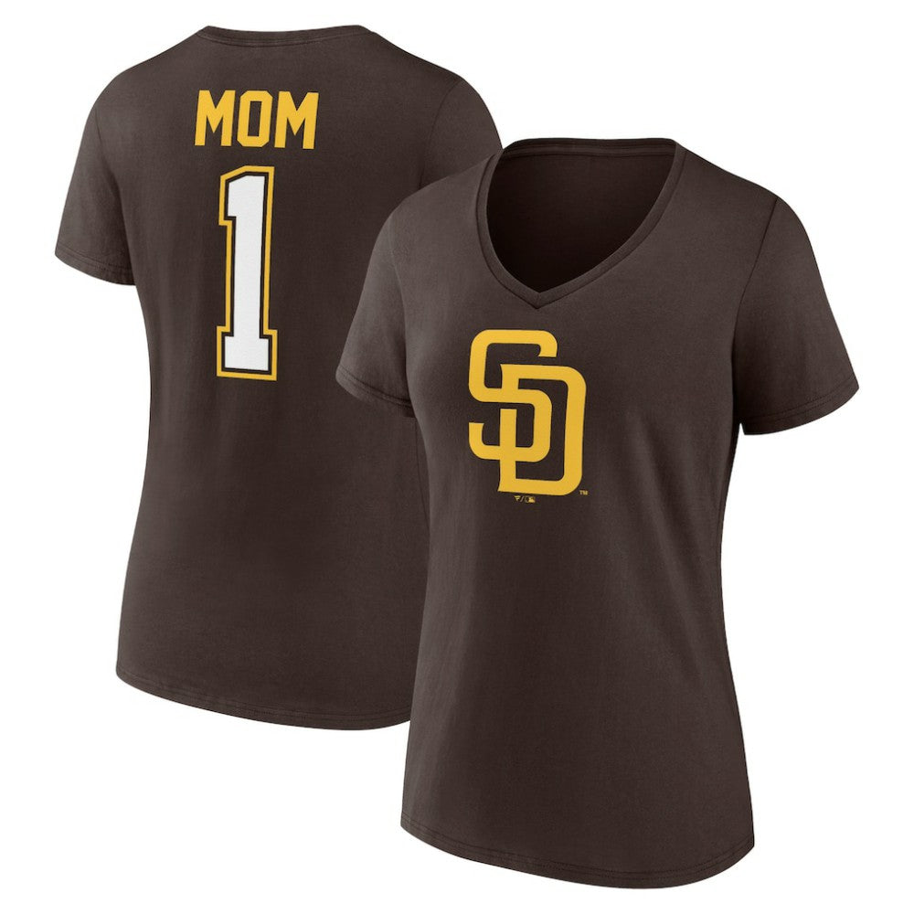 San Diego Padres Women's Mother's Day #1 Mom V-Neck T-Shirt Online