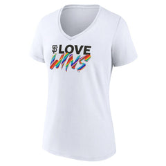 San Francisco Giants Women's Love Wins V-Neck T-Shirt Discount