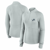 Detroit Lions Women's Elements Raglan Quarter-Zip Jacket - Gray - Fanatics