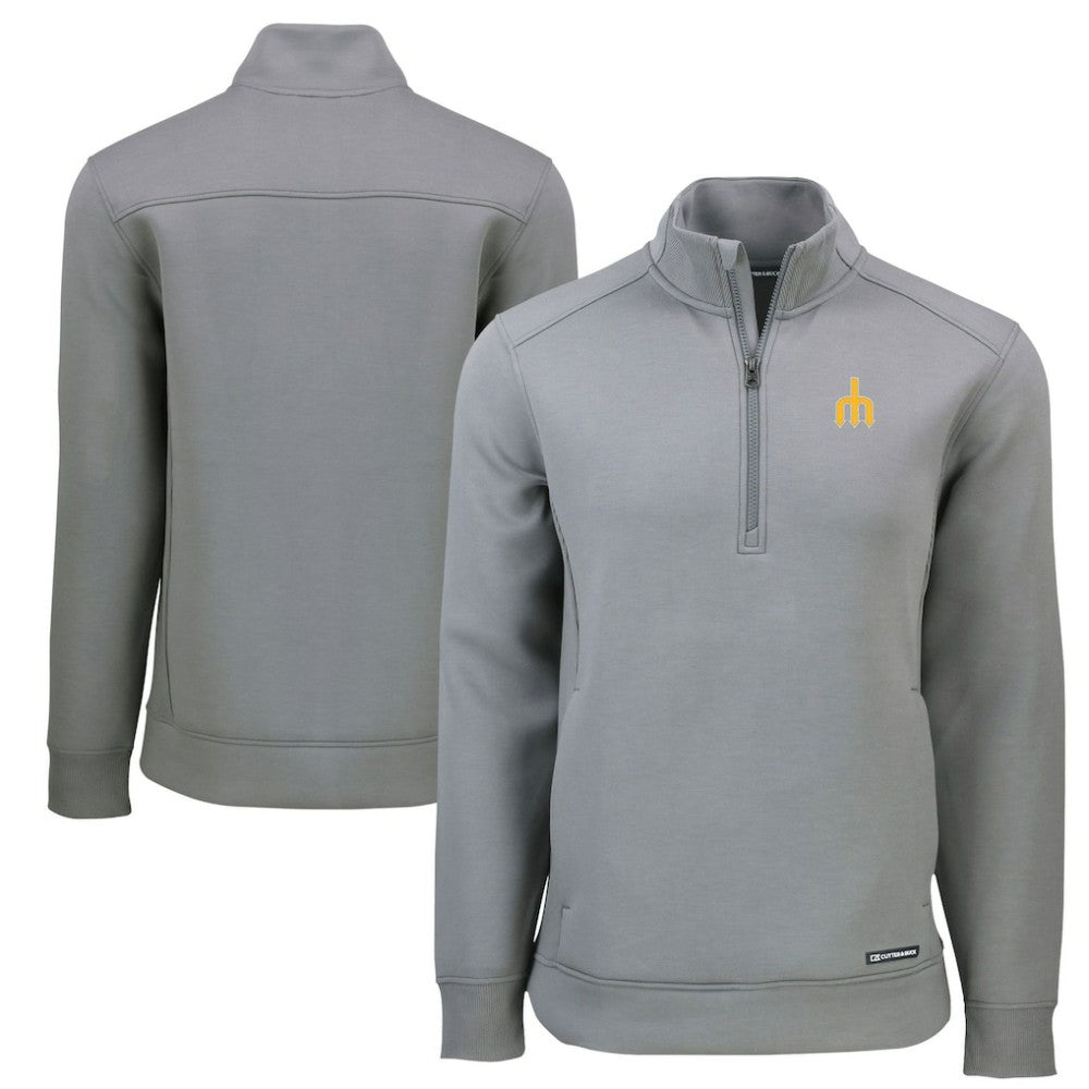Seattle Mariners Cutter & Buck Cooperstown Collection Roam Eco Recycled Quarter-Zip Pullover Discount