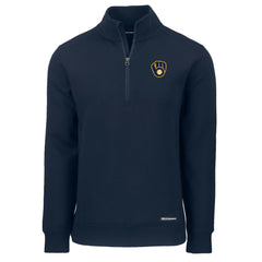 Milwaukee Brewers Cutter & Buck Roam Eco Recycled Quarter-Zip Pullover Sale