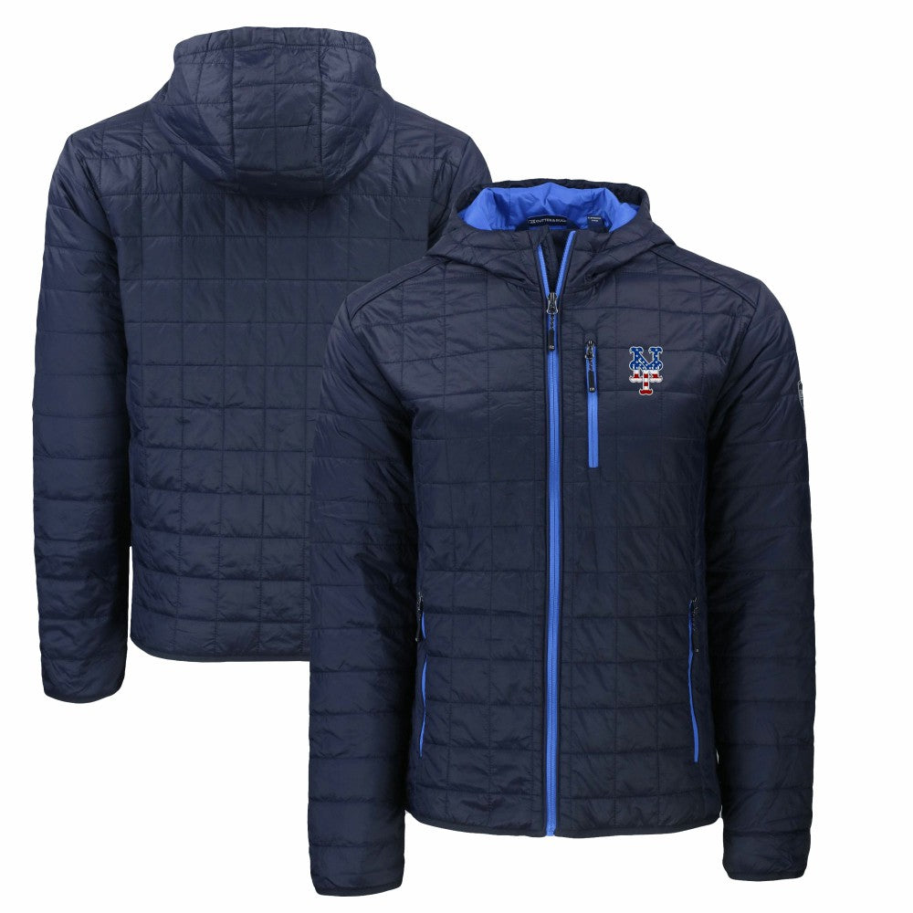 New York Mets Cutter & Buck Americana Rainier Primaloft Eco Full-Zip Hooded Jacket Near Me
