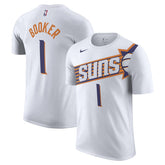Nike Devin Booker Phoenix Suns 2023/24 Association Name & Number T-Shirt White