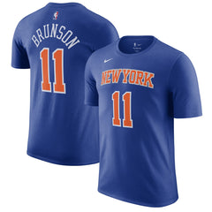 Nike Jalen Brunson New York Knicks Icon Edition Name & Number T-Shirt Blue