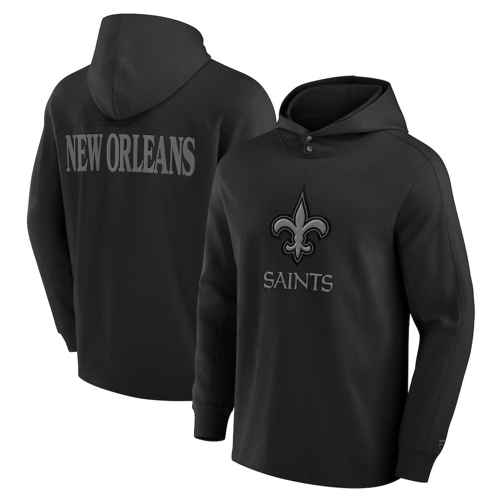 New Orleans Saints Elements Blaze Tri-Blend Long Sleeve Hoodie T-Shirt - Black - Fanatics