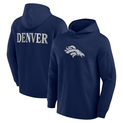 Denver Broncos Elements Blaze Tri-Blend Long Sleeve Hoodie T-Shirt - Navy - Fanatics