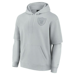 Las Vegas Raiders Unisex Sleek Elements Pullover Hoodie - Gray - Fanatics