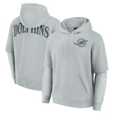 Miami Dolphins Unisex Sleek Elements Pullover Hoodie - Gray - Fanatics