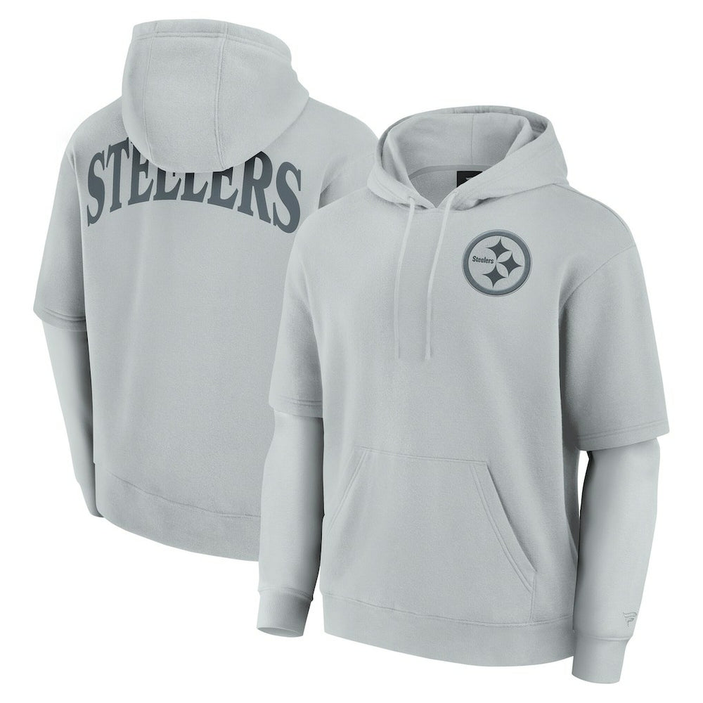 Pittsburgh Steelers Unisex Sleek Elements Pullover Hoodie - Gray - Fanatics
