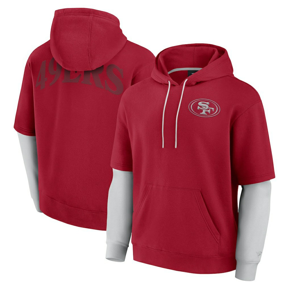 San Francisco 49ers Unisex Sleek Elements Pullover Hoodie - Scarlet - Fanatics
