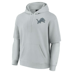 Detroit Lions Unisex Sleek Elements Pullover Hoodie - Gray - Fanatics