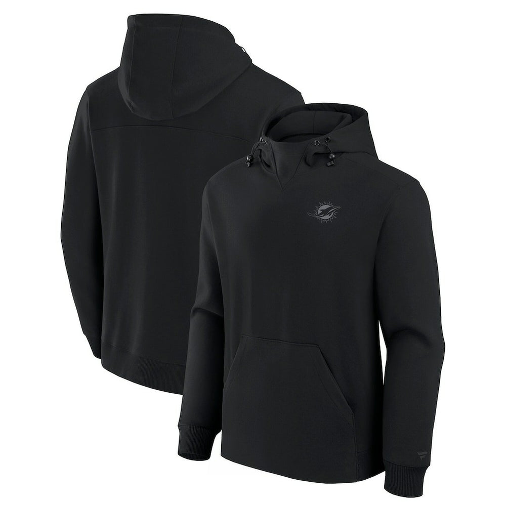 Miami Dolphins Unisex Front Office Tonal Tri-Blend Pullover Hoodie - Black - Fanatics