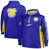 Mitchell & Ness Golden State Warriors Big & Tall Hardwood Classics Team OG 2.0 Anorak Hoodie Quarter-Zip Windbreaker Jacket Royal