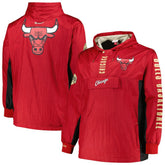 Mitchell & Ness Chicago Bulls Big & Tall Hardwood Classics Team OG 2.0 Anorak Hoodie Quarter-Zip Windbreaker Jacket Red