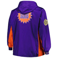Mitchell & Ness Phoenix Suns Big & Tall Hardwood Classics Team OG 2.0 Anorak Hoodie Quarter-Zip Windbreaker Jacket Purple