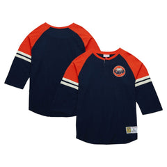 Houston Astros Mitchell & Ness Cooperstown Collection Legendary Raglan Slub Henley 3/4-Sleeve T-Shirt Sale