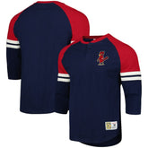 St. Louis Cardinals Mitchell & Ness Cooperstown Collection Legendary Raglan Slub Henley Three-Quarter Sleeve T-Shirt Sale