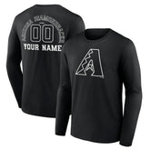 Arizona Diamondbacks Monochrome Personalized Name & Number Long Sleeve T-Shirt Sale