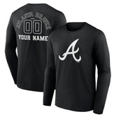Atlanta Braves Monochrome Personalized Name & Number Long Sleeve T-Shirt Outlet