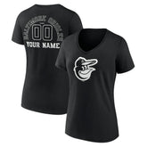 Baltimore Orioles Women's Monochrome Personalized Name & Number V-Neck T-Shirt Online