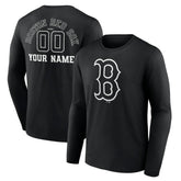 Boston Red Sox Monochrome Personalized Name & Number Long Sleeve T-Shirt Outlet