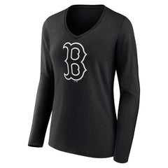 Boston Red Sox Women's Monochrome Personalized Name & Number Long Sleeve V-Neck T-Shirt Online