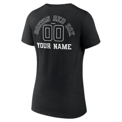 Boston Red Sox Women's Monochrome Personalized Name & Number V-Neck T-Shirt Sale