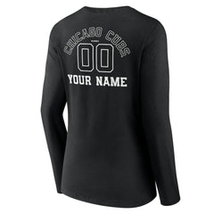Chicago Cubs Women's Monochrome Personalized Name & Number Long Sleeve V-Neck T-Shirt for sale