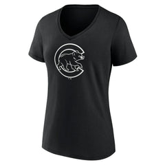 Chicago Cubs Women's Monochrome Personalized Name & Number V-Neck T-Shirt Near Me