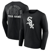 Chicago White Sox Monochrome Personalized Name & Number Long Sleeve T-Shirt Discount