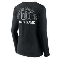 Chicago White Sox Women's Monochrome Personalized Name & Number Long Sleeve V-Neck T-Shirt Sale