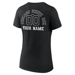Chicago White Sox Women's Monochrome Personalized Name & Number V-Neck T-Shirt Sale