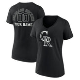 Colorado Rockies Women's Monochrome Personalized Name & Number V-Neck T-Shirt for sale