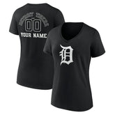 Detroit Tigers Women's Monochrome Personalized Name & Number V-Neck T-Shirt Near Me